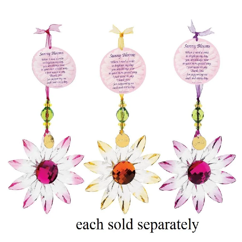 Sunny Blooms Daisy Facets Acrylic Ornament with Thank You Poem