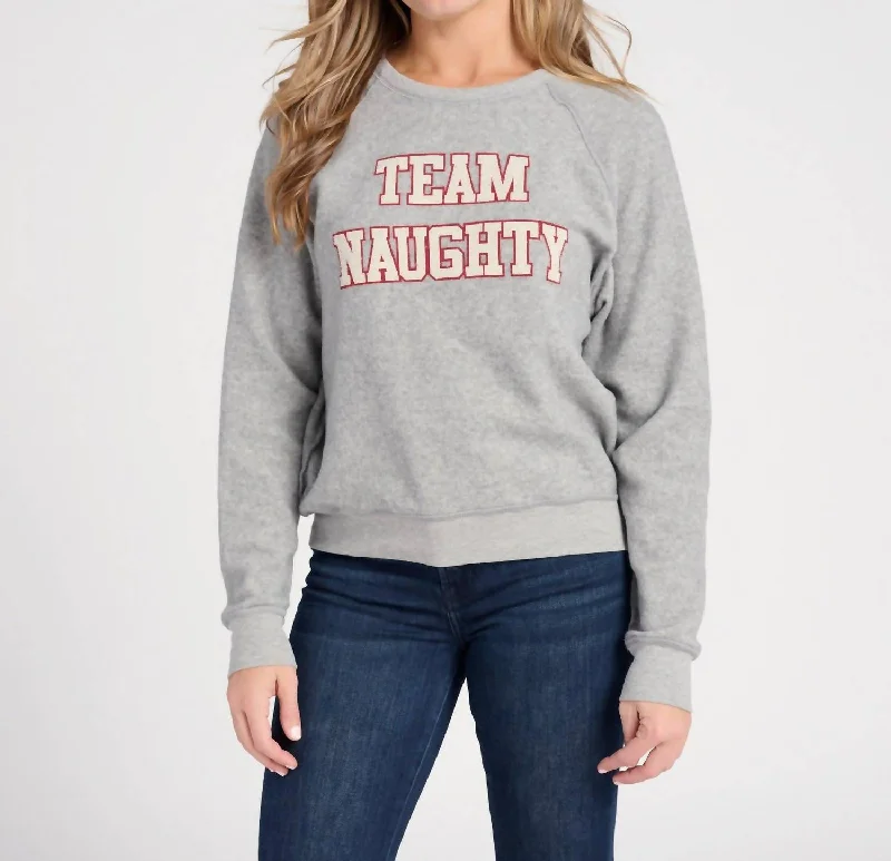 Gym HoodiesTeam Nice/naughty Reversible Sweatshirt In Heather Grey