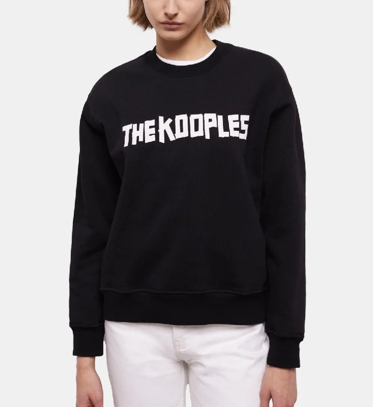 Ruffled SweatshirtsThe Kooples Black Logo Sweatshirt