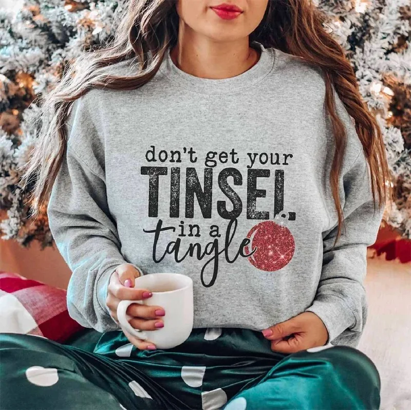 Band Merch SweatshirtsTinsel In A Tangle Christmas Sweatshirt In Gray