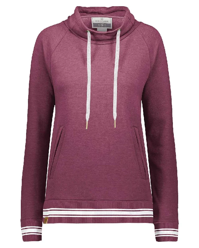 maroon heather/ white