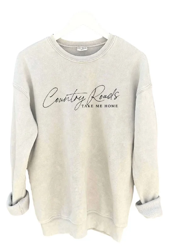 Sports Team HoodiesWomen's Country Roads Graphic Sweatshirt In Soft Mineral Wash