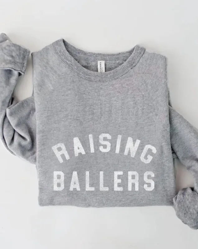 Statement HoodiesWomen's Raising Ballers Graphic Sweatshirt In Gray