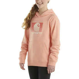 Polyester HoodiesYouth  Long-Sleeve Graphic Sweatshirt - Peach Amber