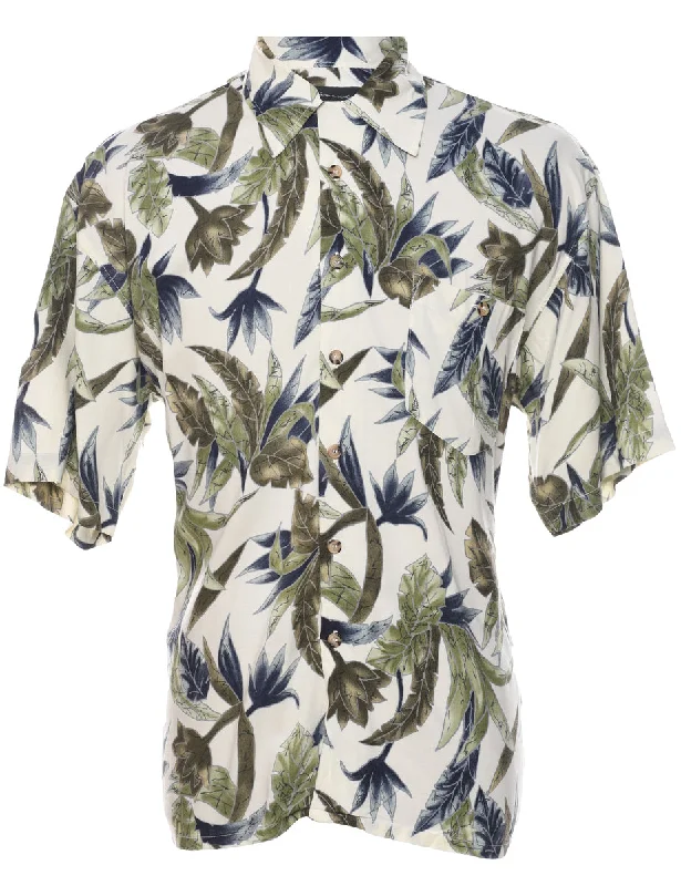 Off-Shoulder T-ShirtsLeafy Print Hawaiian Shirt - M