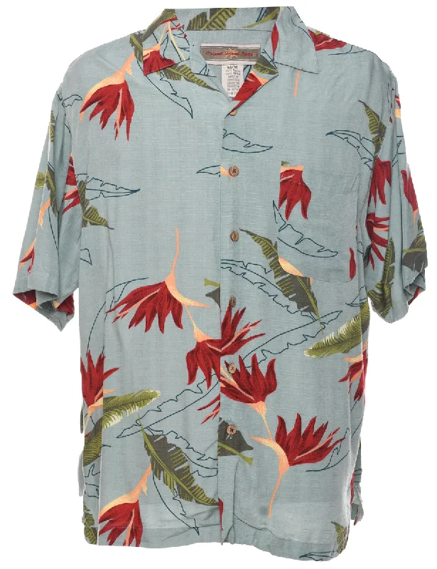 Oversized T-ShirtsLeafy Print Hawaiian Shirt - M