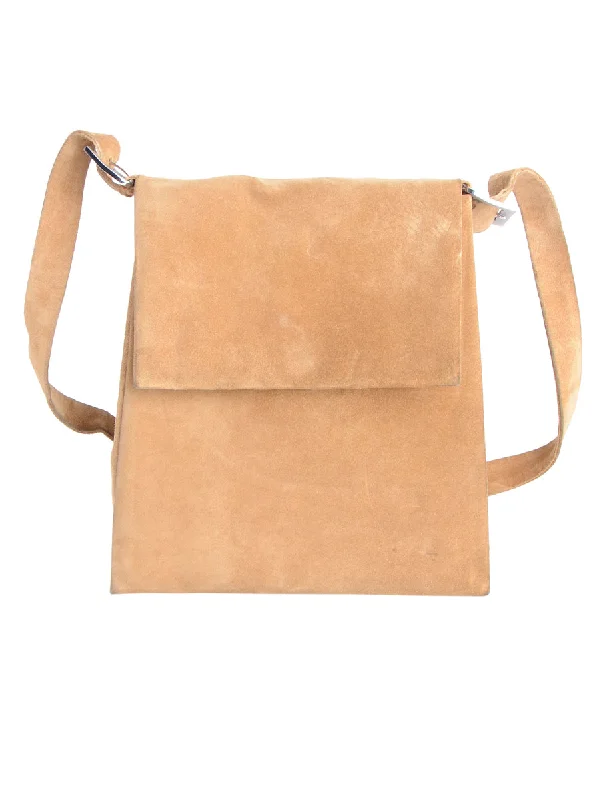 Collaborative T-ShirtsLight Brown Suede Shoulder Bag