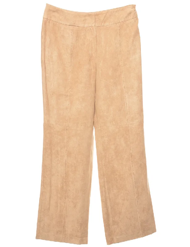 Button-Up T-ShirtsLight Brown Tapered Suede Trousers - W30 L30