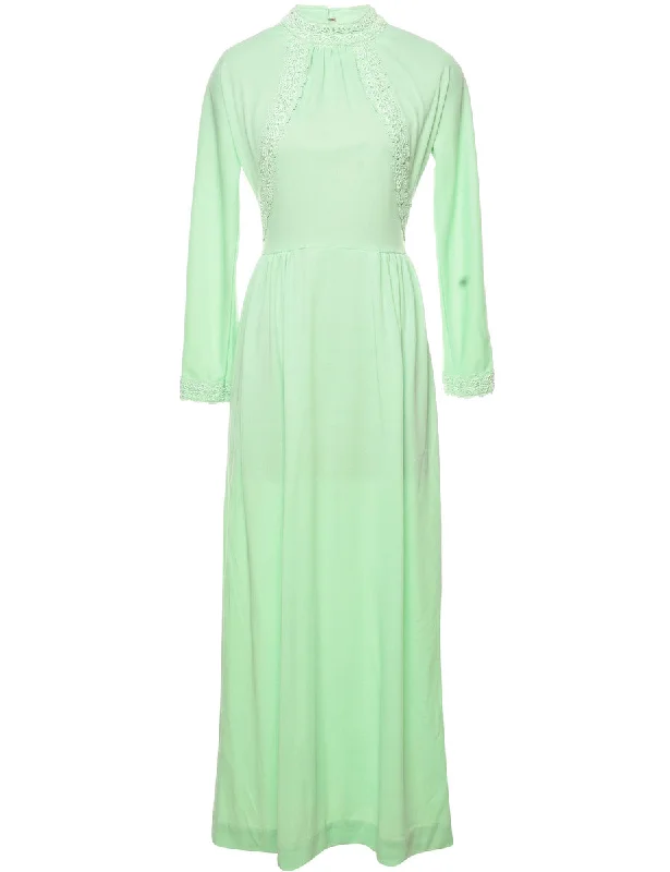 Longline T-ShirtsLight Green 1970s Maxi Dress - XS