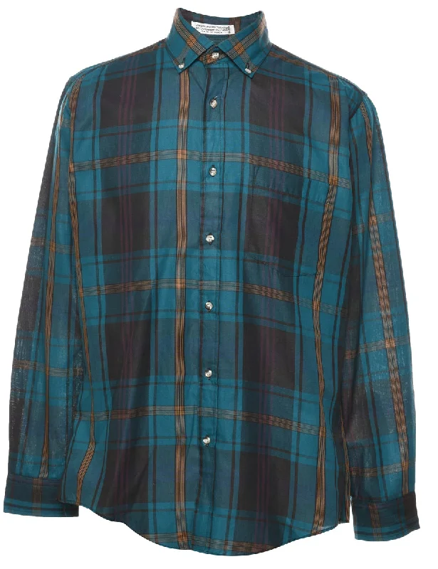 Glitter T-ShirtsLong Sleeved Checked Shirt - L