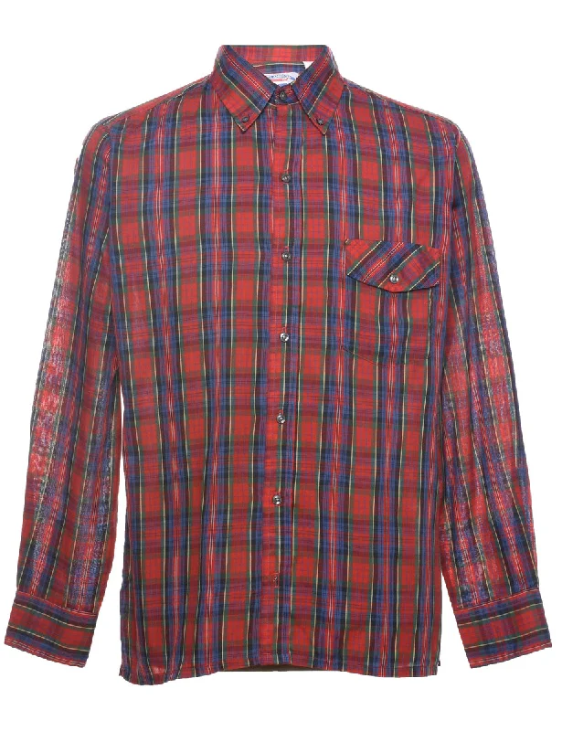 Striped T-ShirtsLong Sleeved Checked Shirt - M