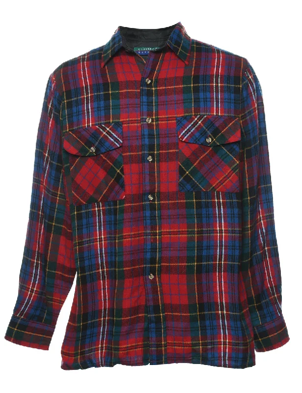 Plush T-ShirtsLong Sleeved Multi-Colour Classic Checked Shirt - M