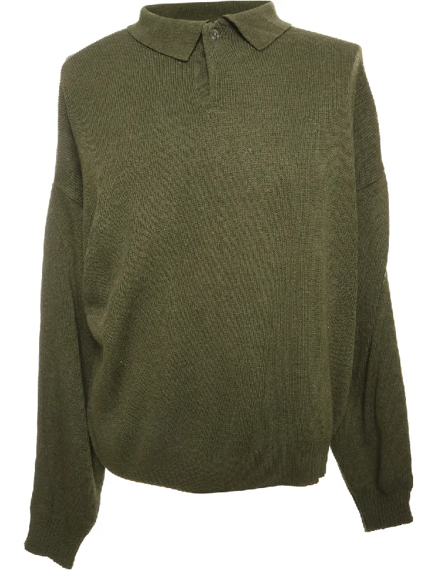 Performance T-ShirtsLong Sleeved Olive Green Jumper - M