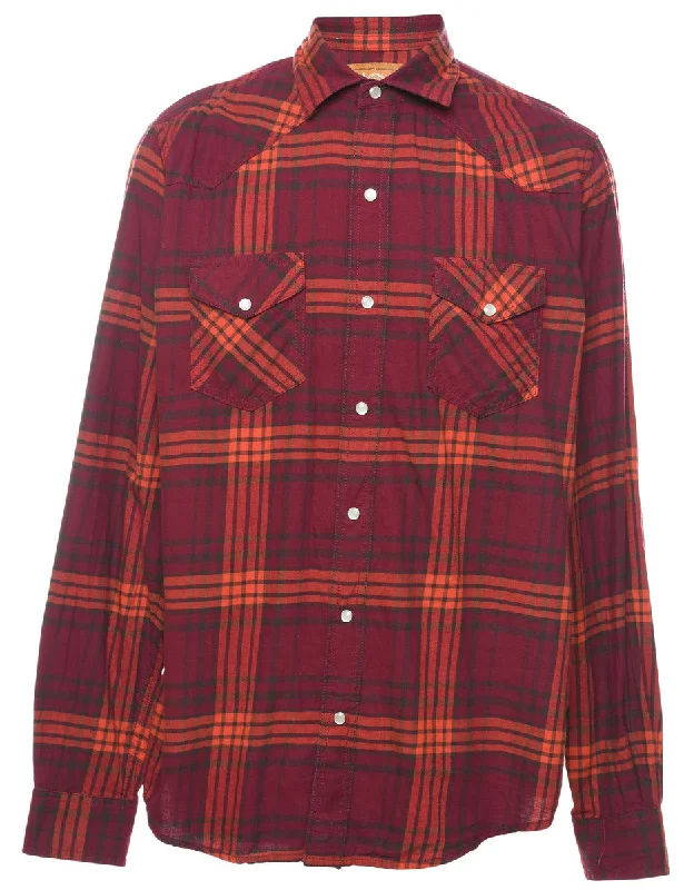 Mesh T-ShirtsMaroon Checked Shirt - M