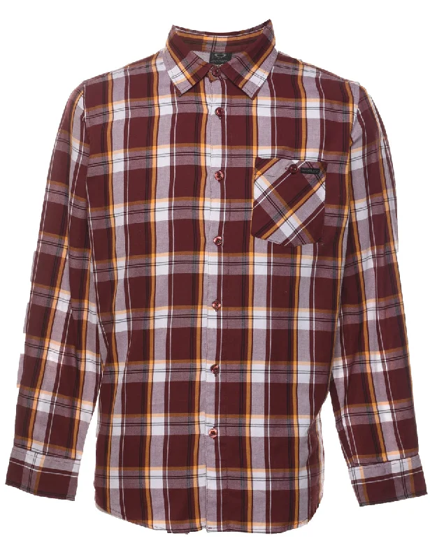 Plush T-ShirtsMaroon Checked Shirt - S