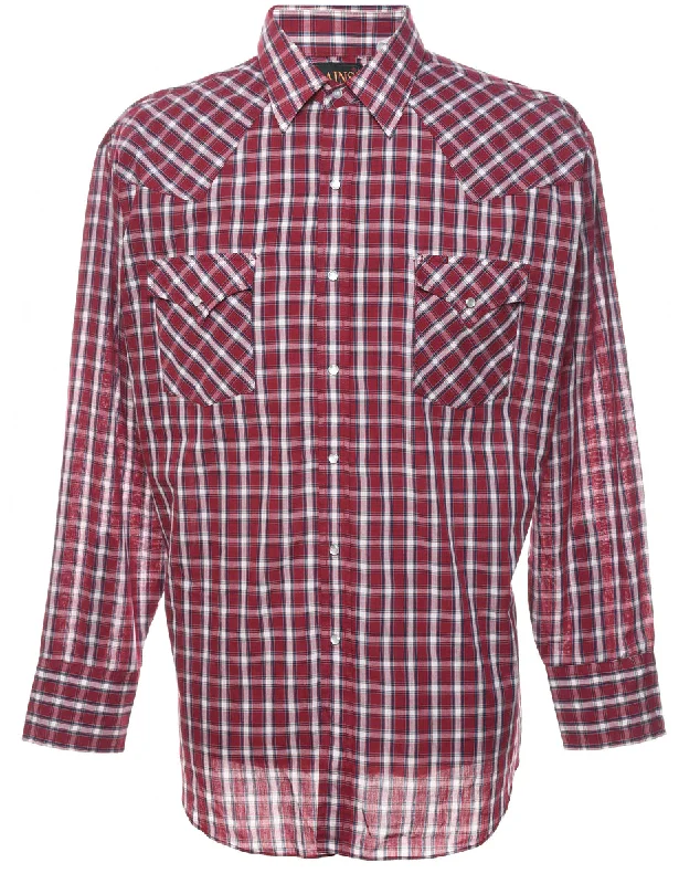 Casual T-ShirtsMaroon Checked Shirt - XL