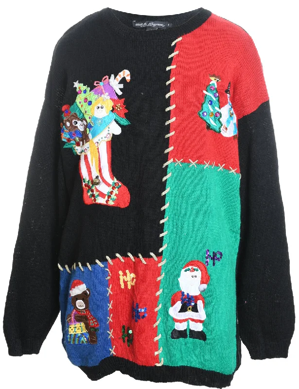 Beaded T-ShirtsMulti-Colour Knit Christmas Jumper - L