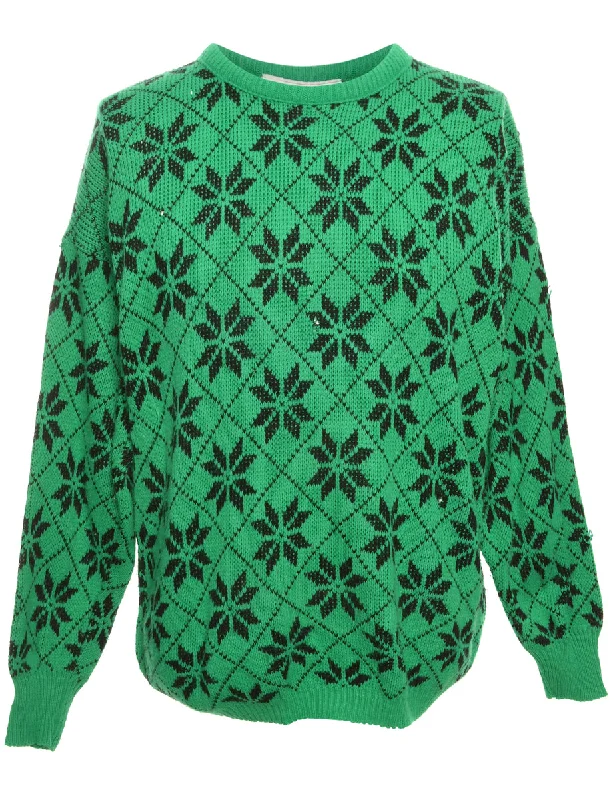 Tasseled T-ShirtsNordic Green Jumper - M