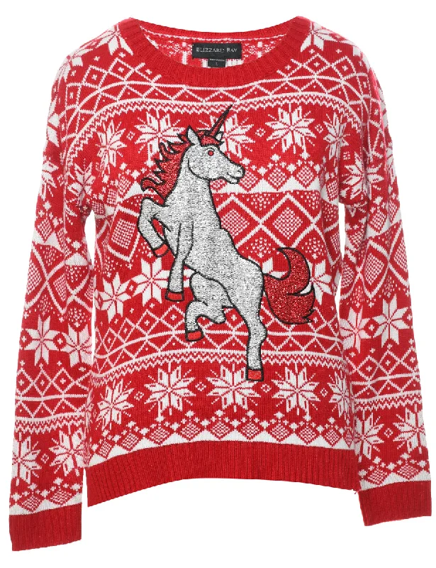 Slim Fit T-ShirtsNordic Unicorn Christmas Jumper - L