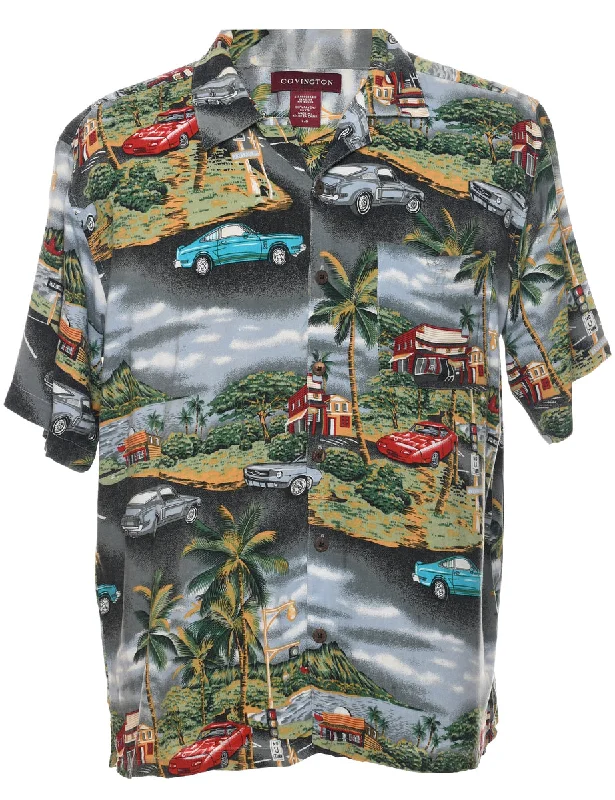 French Terry T-ShirtsNovelty Print Hawaiian Shirt - L