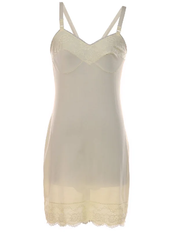 Collaborative T-ShirtsOff-White Lace Trim Slip Dress - M