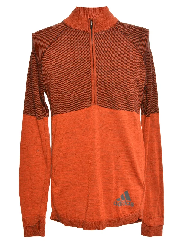 Ruffled T-ShirtsOrange Adidas Quarter Zip Jumper - M