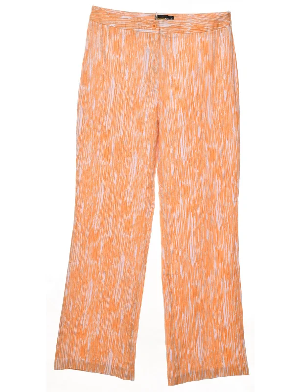 Glitter T-ShirtsOrange & White Patterned Bootcut Trousers - W30 L31