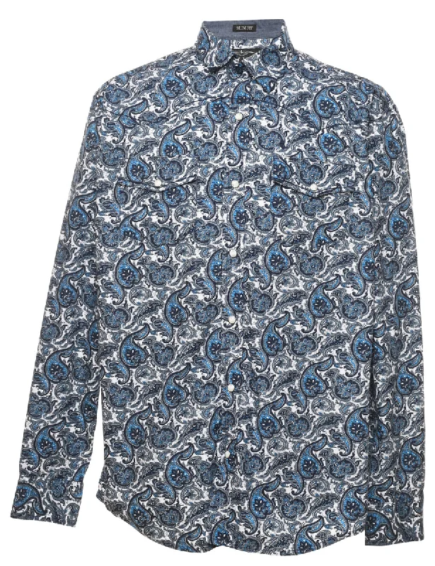 Reflective T-ShirtsPaisley Print Western Shirt - L