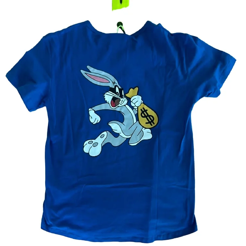 Fringed T-ShirtsWomens Big Bunny Cotton T-Shirt In Royal Blue