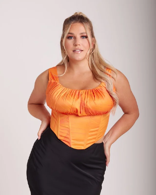 'Alyssa' Tangerine Fuller Bust Corset Top