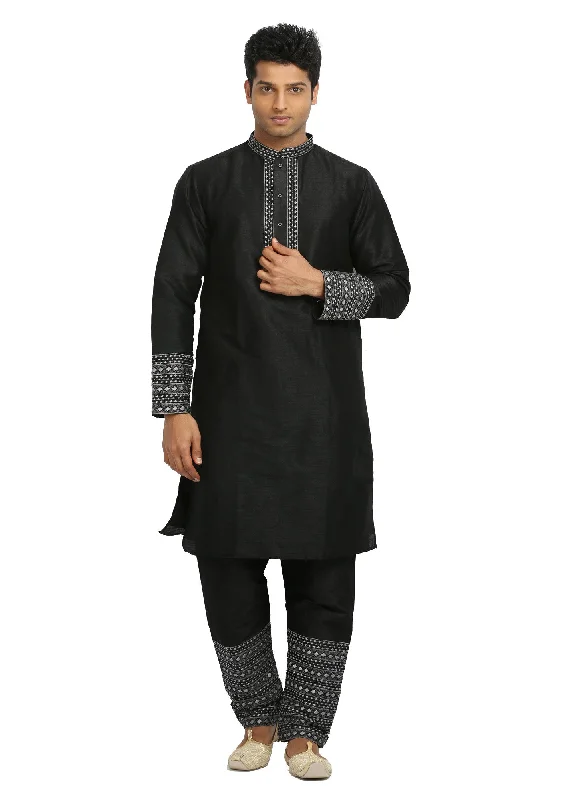 Groomsmen Black Kurta Pajama Set