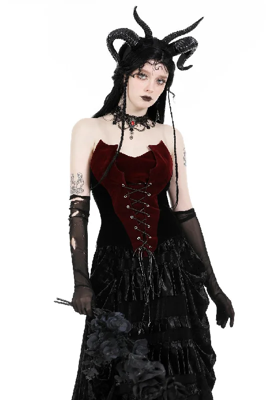 Romantic Goth Velvet Corset Top