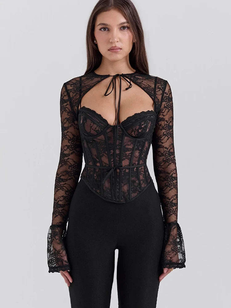 Two Piece Lace Corset Bolero Top