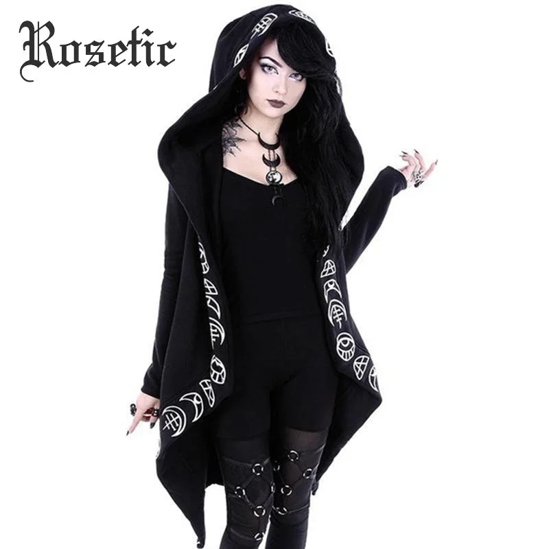 Rosetic Hoodies  Gothic Casual