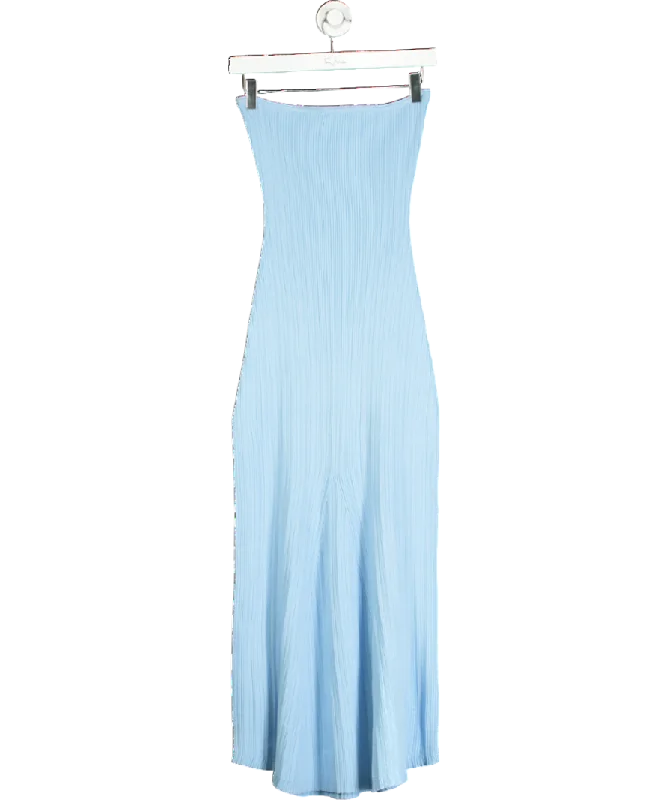 Party Dress4th & Reckless Blue Henley Knit Bandeau Maxi Dress UK 10