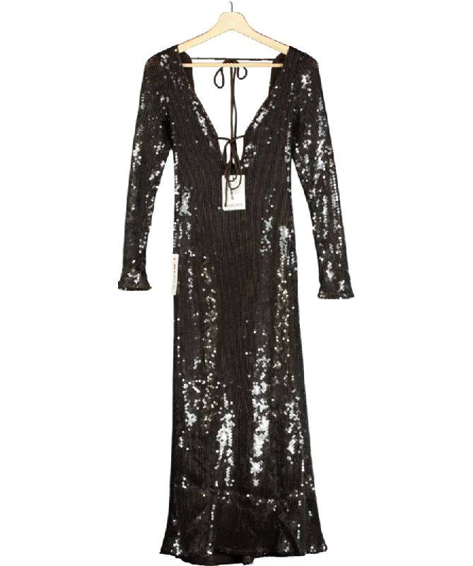 Cap-sleeve DressBrown Bardot Sequin Midi Dress UK 8