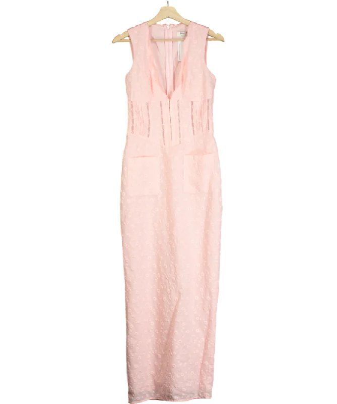 Tactical DressHouse of CB Pink Sophina Broderie-anglaise Woven Maxi Dress UK M