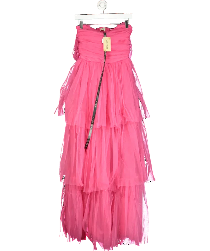 Waterproof DressLace & Beads Sydney Pale Mauve Tulle Maxi Dress In Dark Pink UK 6