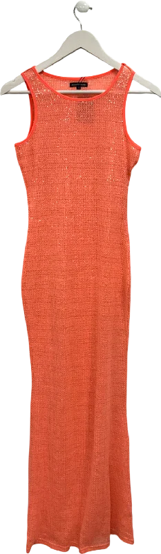 Denim DressNoughts & Kisses Orange Cinzia Sheer Maxi Dress UK S