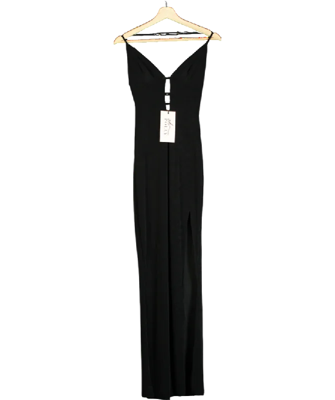 Prom DressOh Polly Black Cut-out Halterneck Maxi Dress UK M