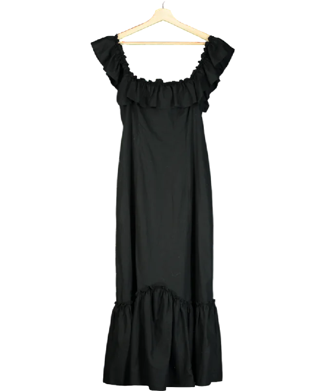 Business DressRixo Black linen / cotton blend Maxi Dress UK 8