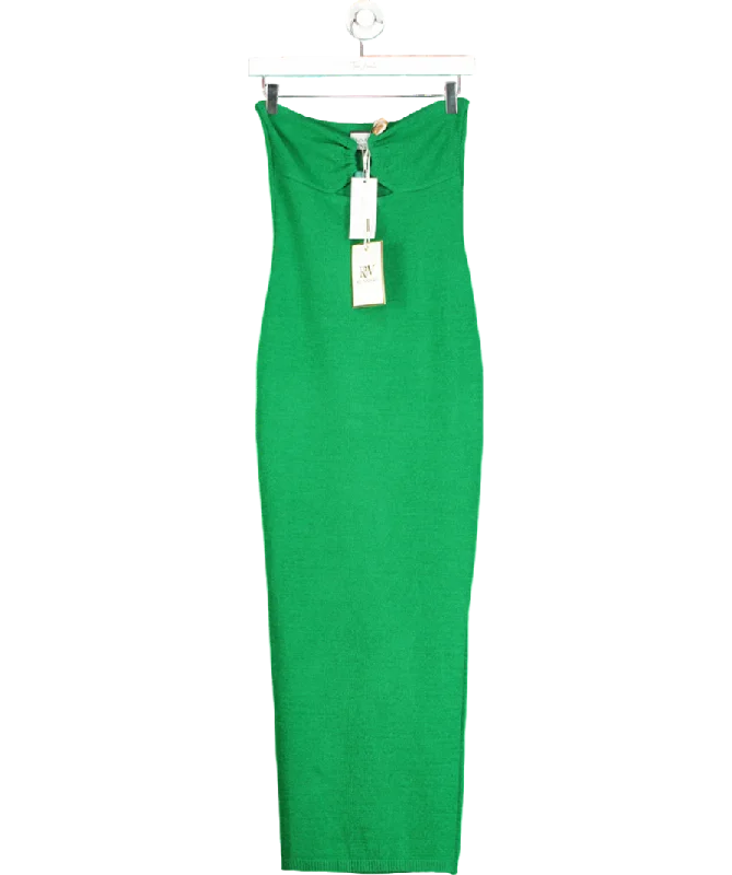 Fleece-lined DressRunaway The Label Green Luna Midi Dress UK 8