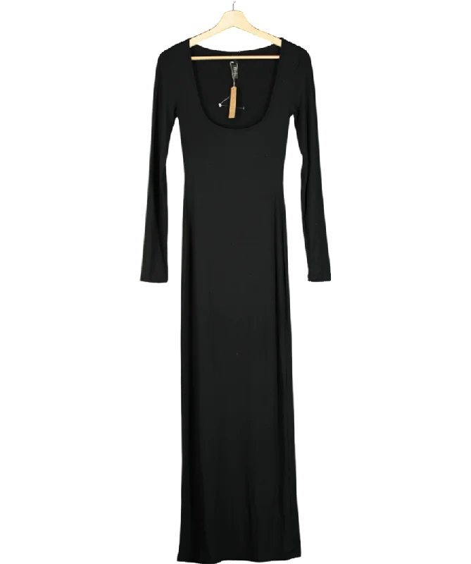 High-low DressSKIMS Black Soft Lounge Long-sleeve Stretch-jersey Nightdress UK M