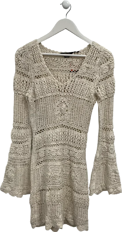 Velvet DressSuperdry Cream Crochet Flare Sleeve Mini Dress UK XS/S