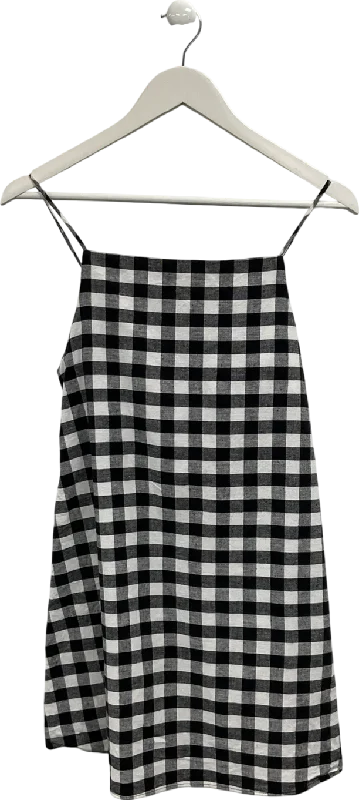 Kimono DressZARA Black Gingham Strappy Dress UK S