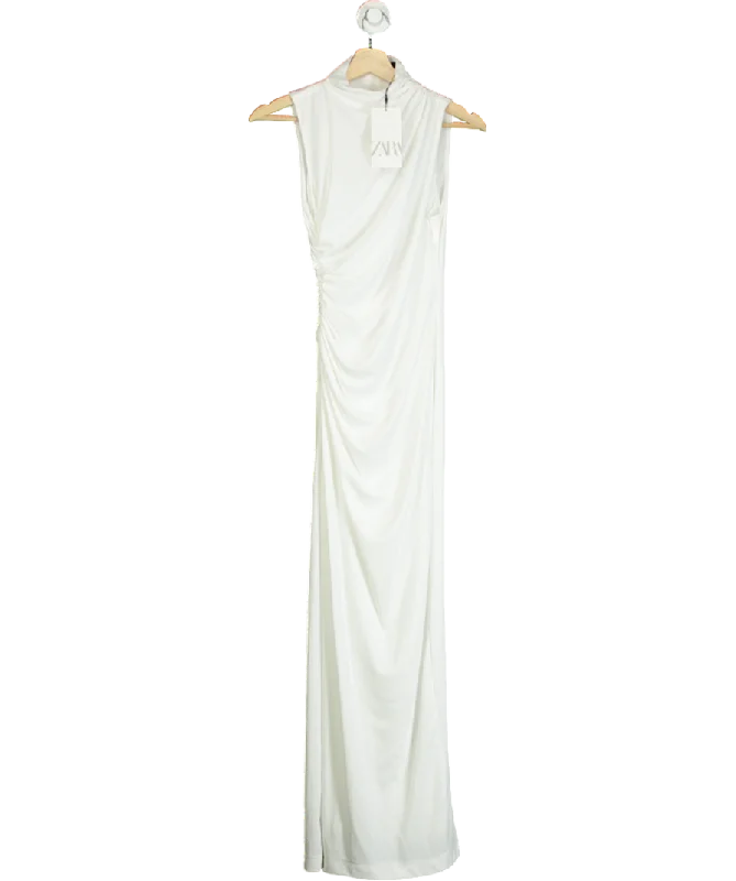 Dance DressZARA White Draped Midi Dress UK XS