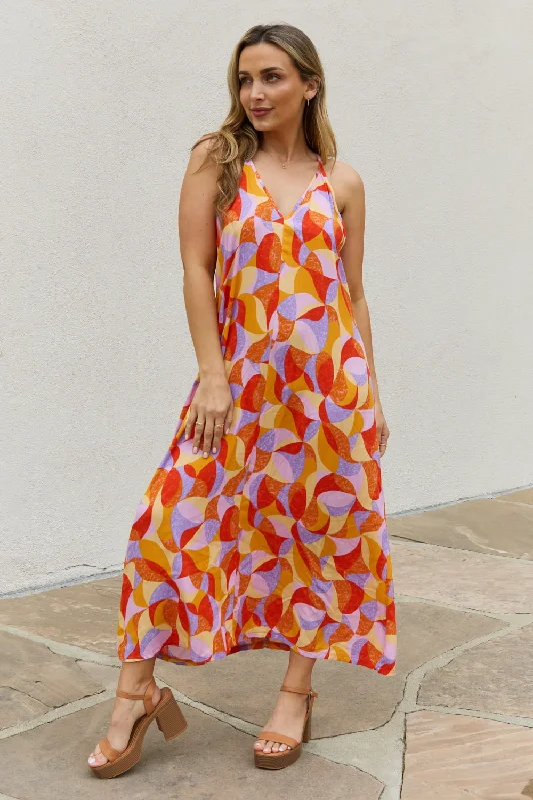 Sari DressAnd The Why Full Size Printed Sleeveless Maxi Dress