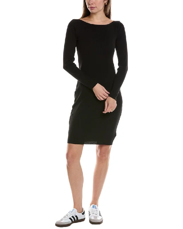 Evening DressJames Perse Bateau Neck Cashmere-Blend T-Shirt Dress