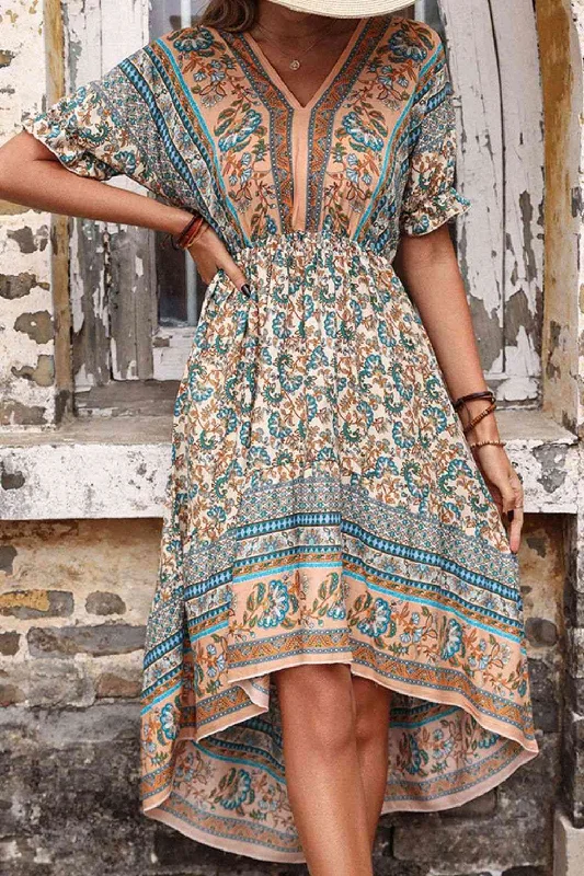 Off-the-shoulder DressBohemian High-Low Open Back Dress