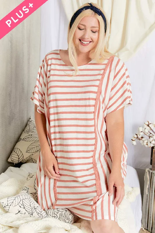 Rain DressDavi And Dani Stripe Midi Plus Dress